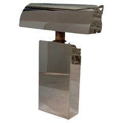 Sculptural Karl Springer Polished Chrome Desk Lamp, 1980