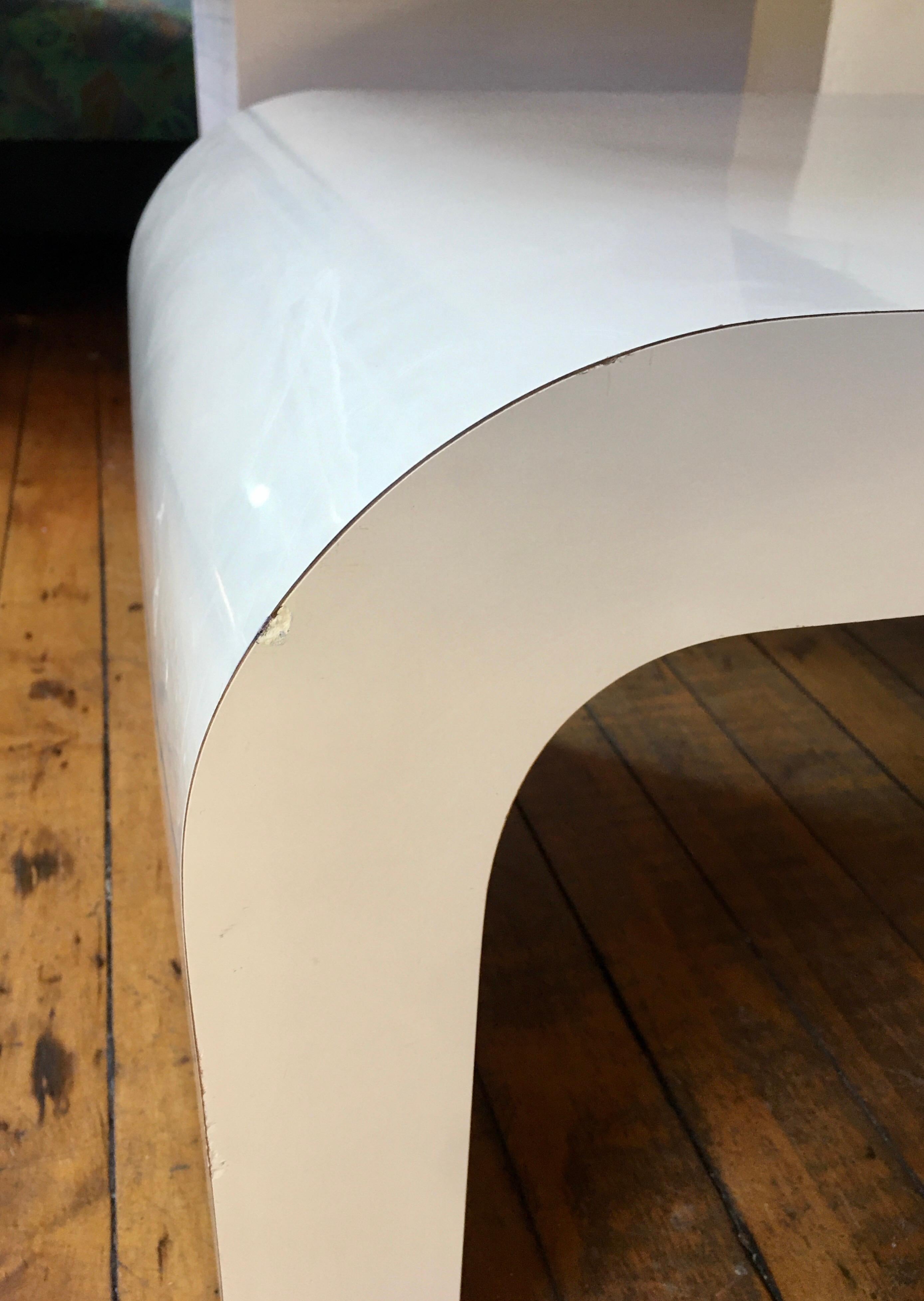 Late 20th Century Sculptural Karl Springer Style Lacquered Waterfall Coffee Table, 1980s