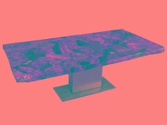 Sculptural Kauri Dining Table No. 150 — Subfossil Root Slab with Amber