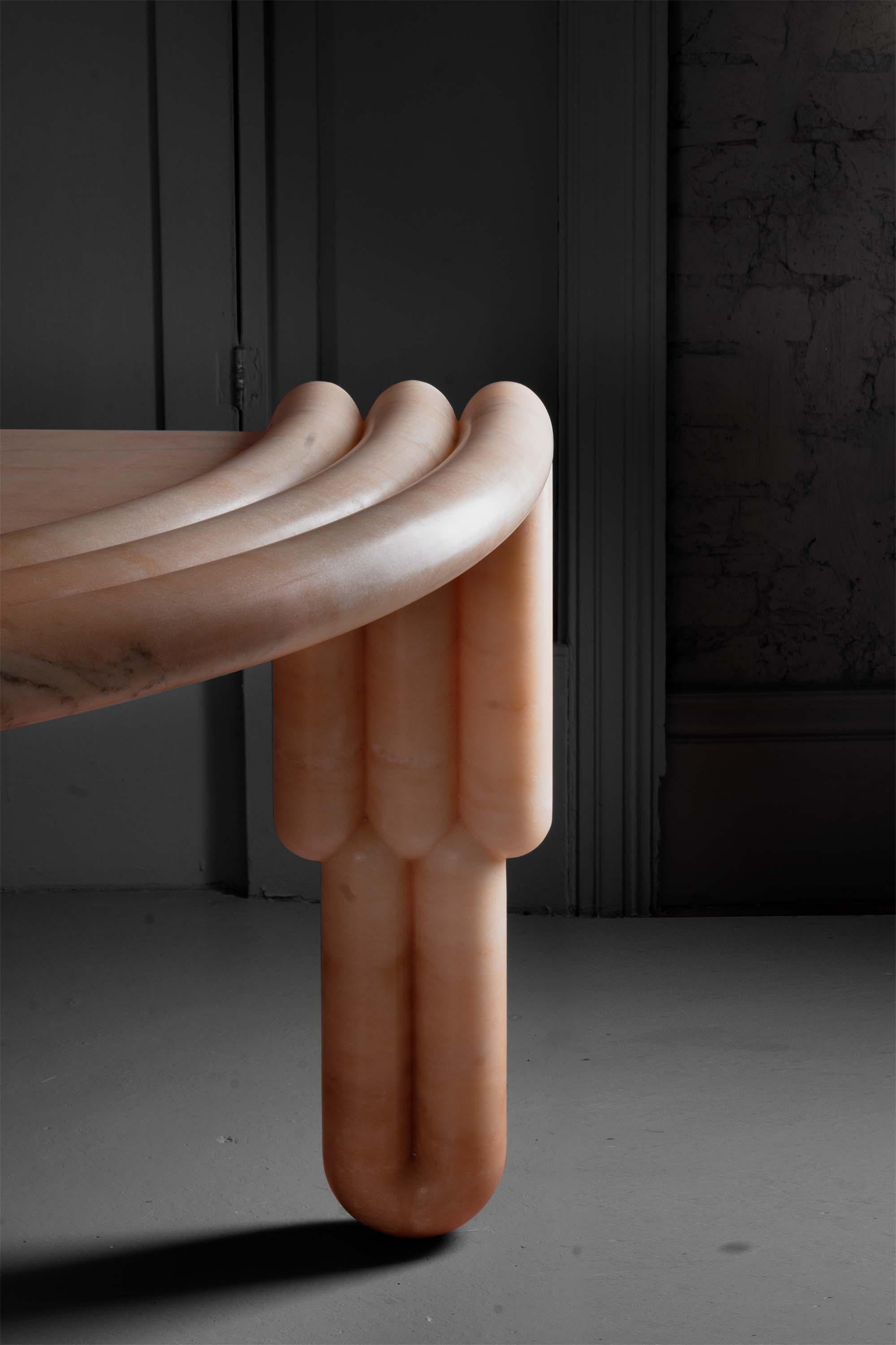 Sculptural Kipferl Desk by Lara Bohinc in Arabescato Corchia Marble In New Condition For Sale In Holland, AMSTERDAM