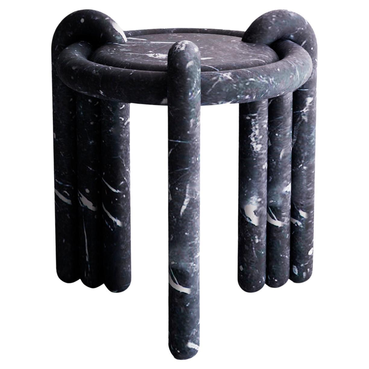 Sculptural Kipferl Occasional Table by Lara Bohinc in Nero Marquina Marble For Sale
