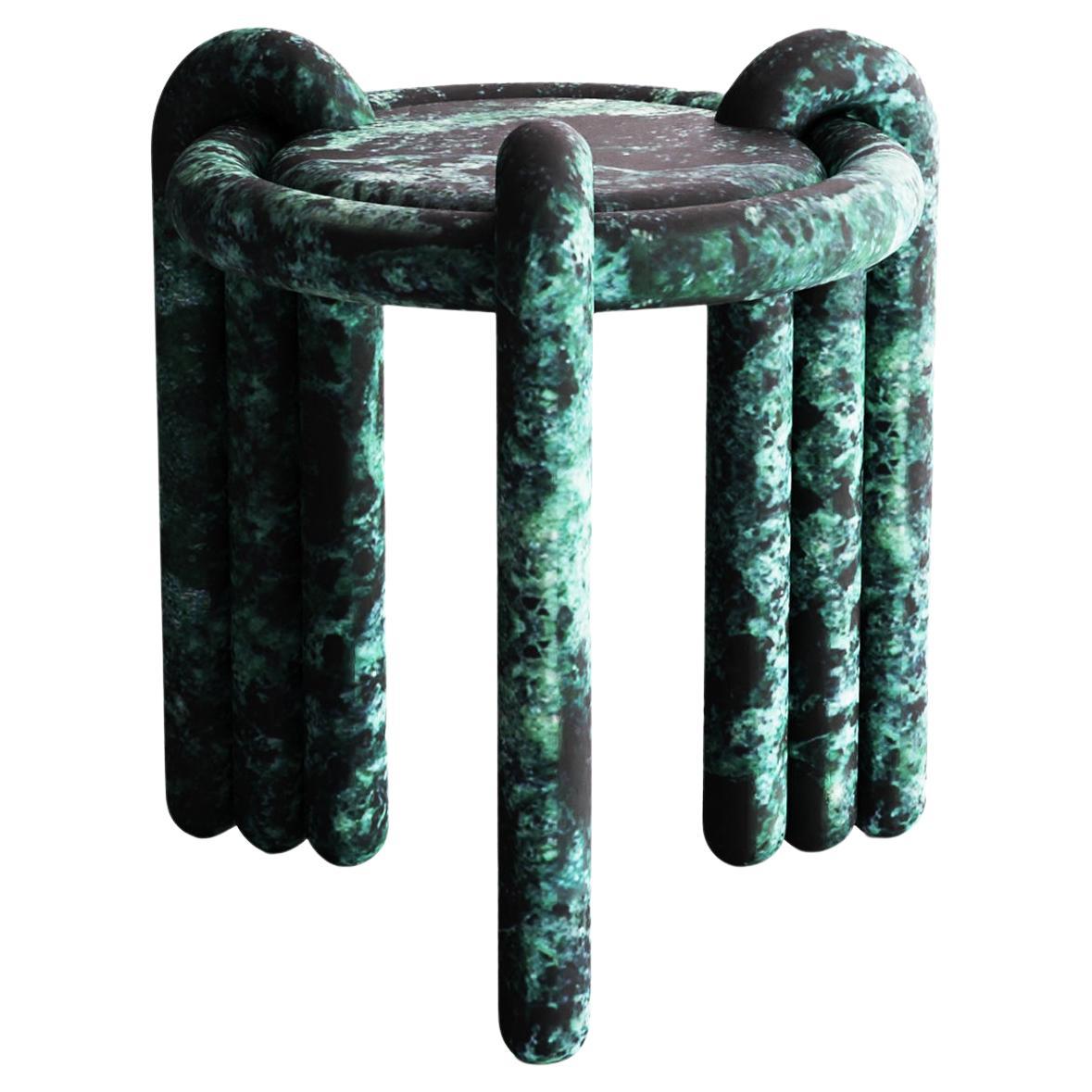 Sculptural Kipferl Occasional Table by Lara Bohinc in Verde Alpi Marble