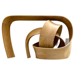 Sculptural 'knotted' console table in oak by a contemporary master maker