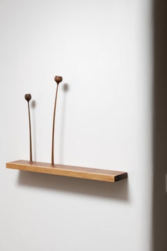 Sculptural Kukkii Shelf in Walnut by Antrei Hartikainen
