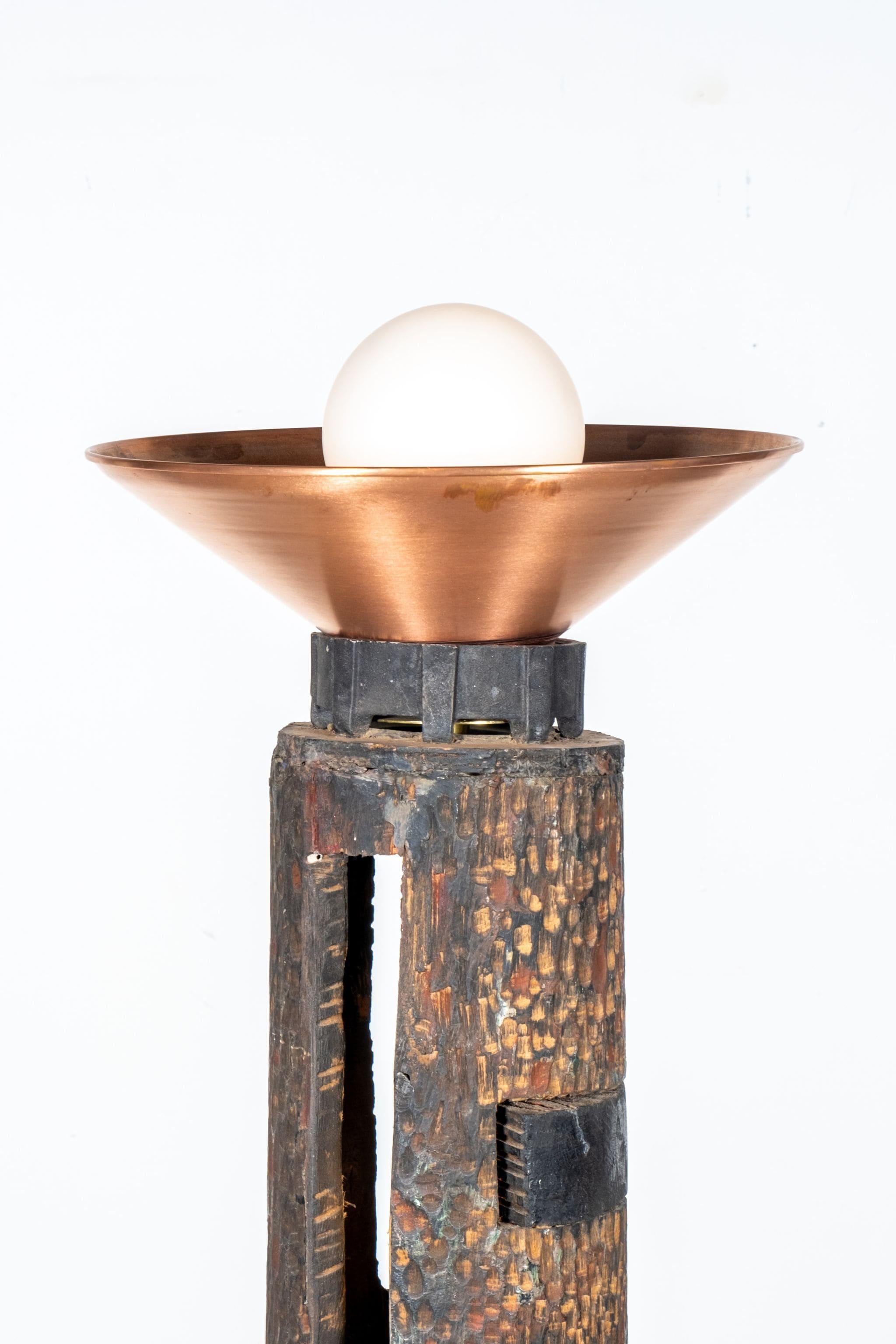 Brutalisme Lampadaire « Labyrinthe » sculptural de Bronka Stern en vente