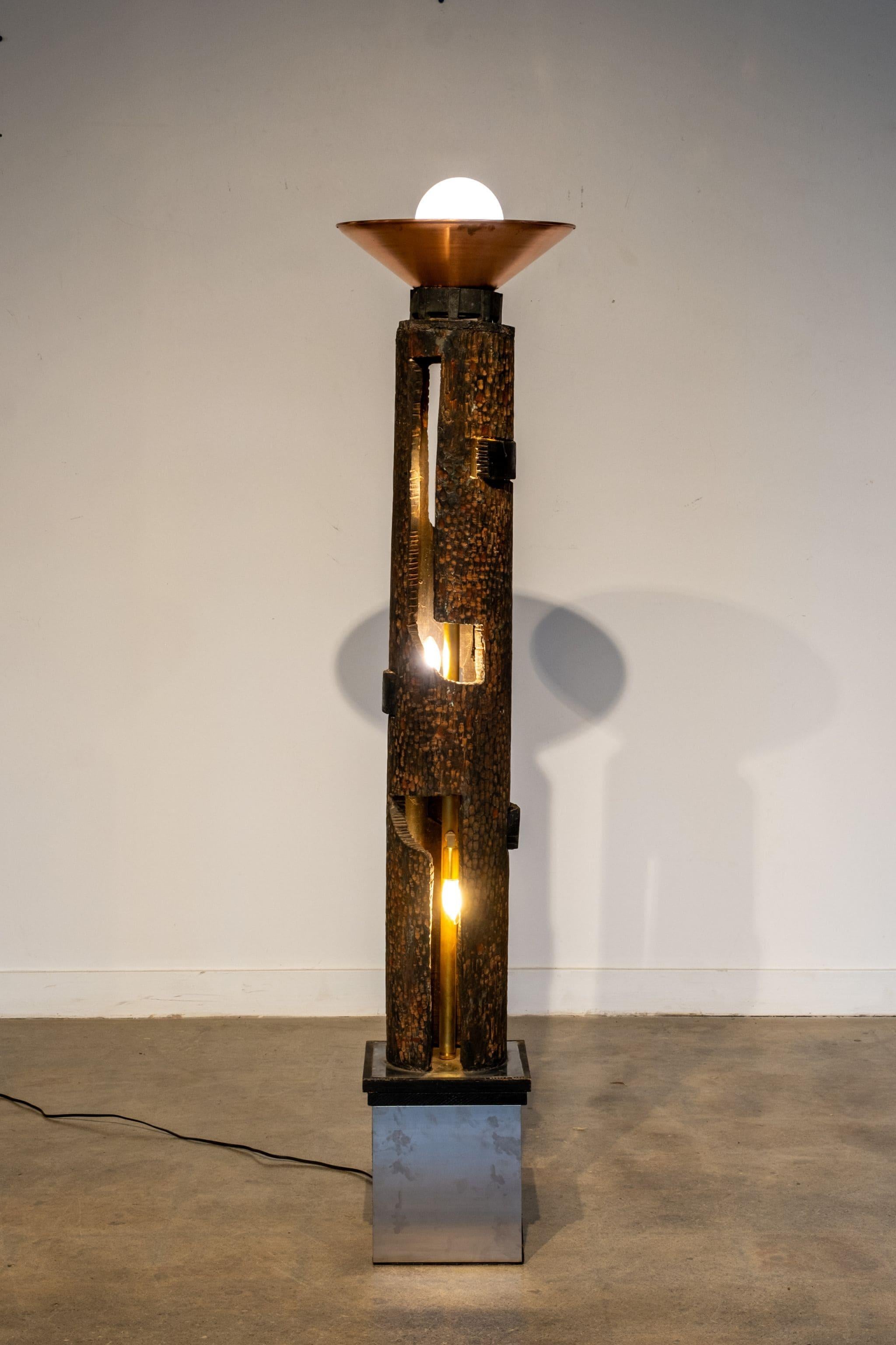 Milieu du XXe siècle Lampadaire « Labyrinthe » sculptural de Bronka Stern en vente