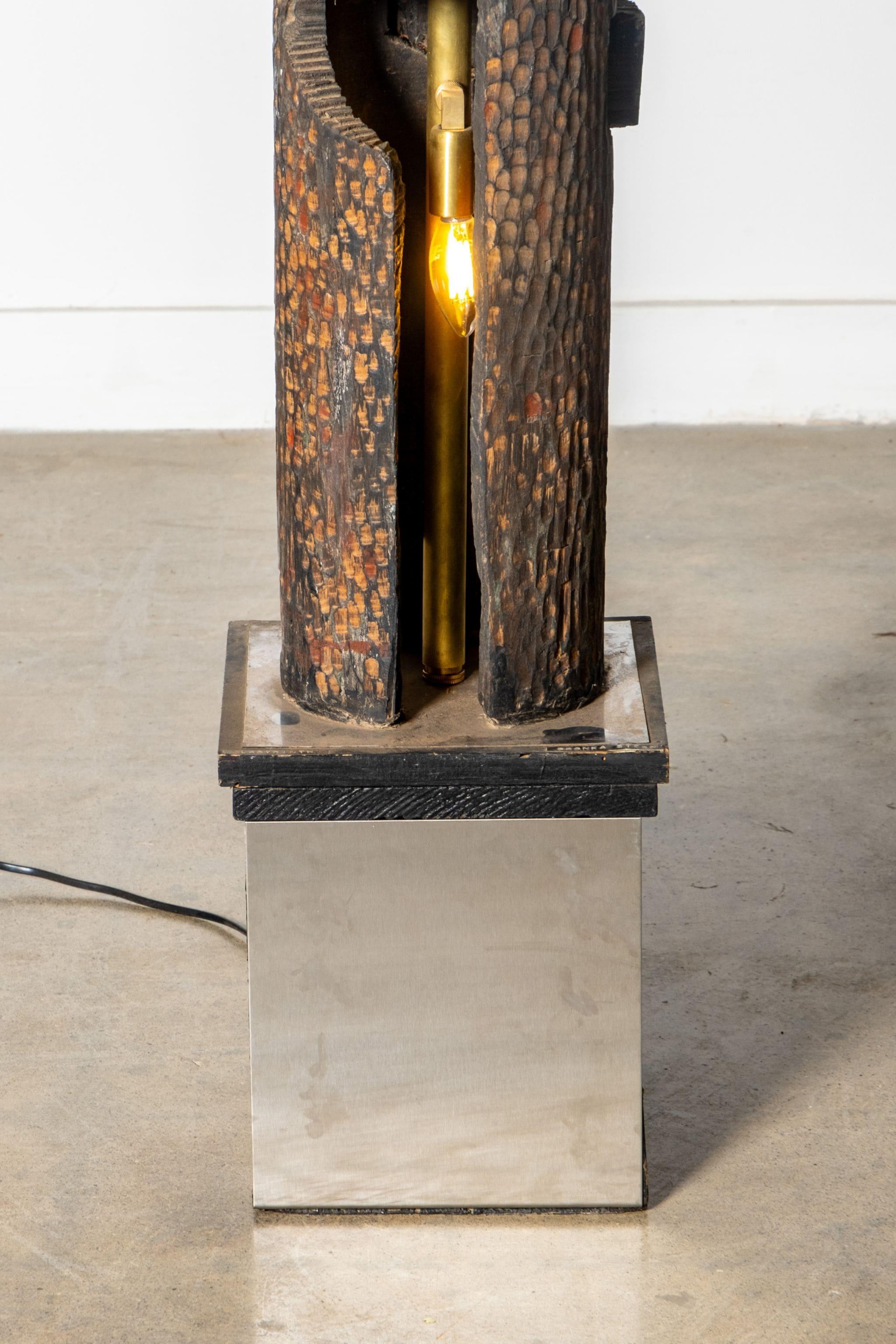 Cuivre Lampadaire « Labyrinthe » sculptural de Bronka Stern en vente