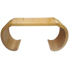 Sculptural Lacquered Console Table in the Karl Springer Manner