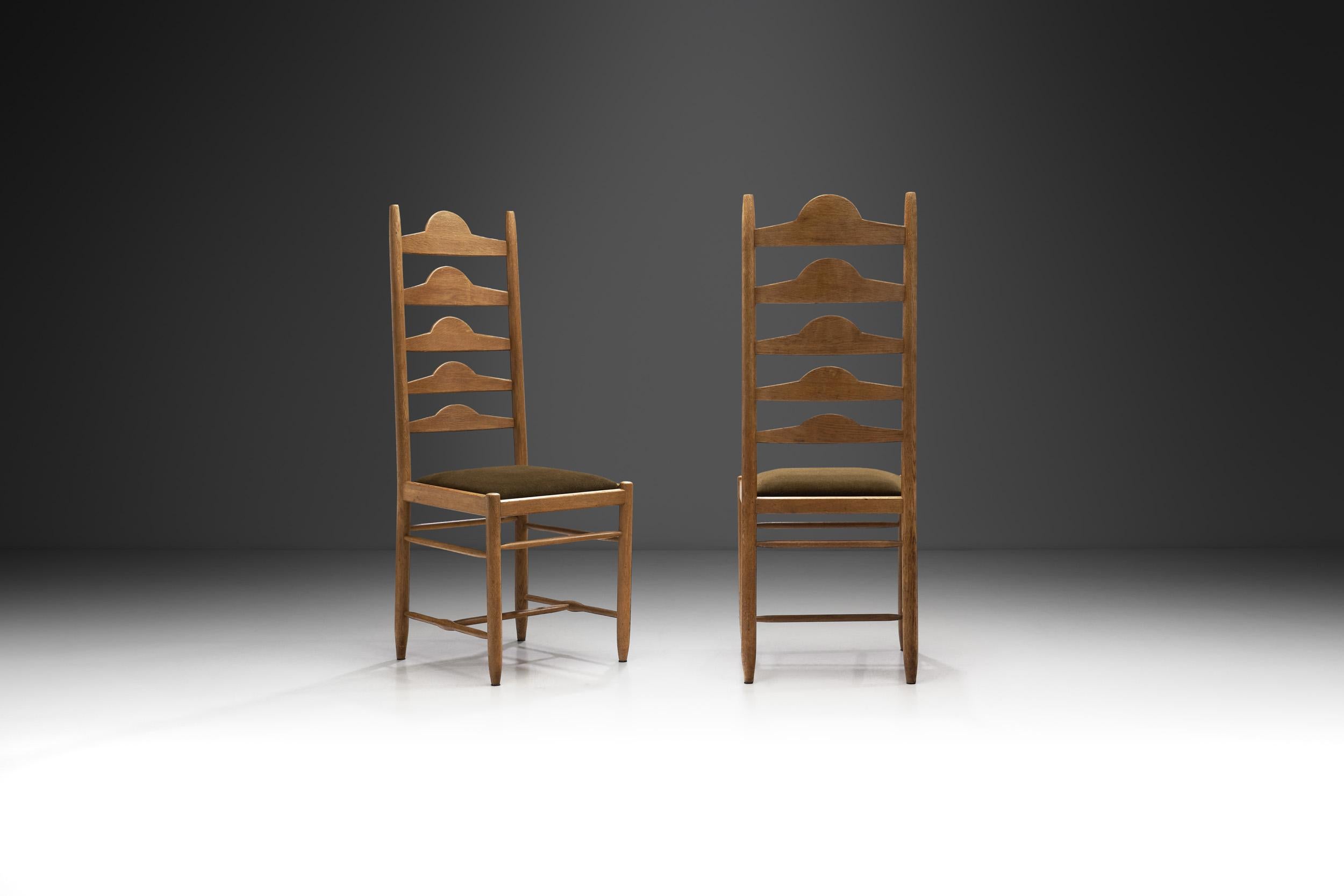 Modern Sculptural Ladder-Back Chairs, Europe first half of the 20th century For Sale