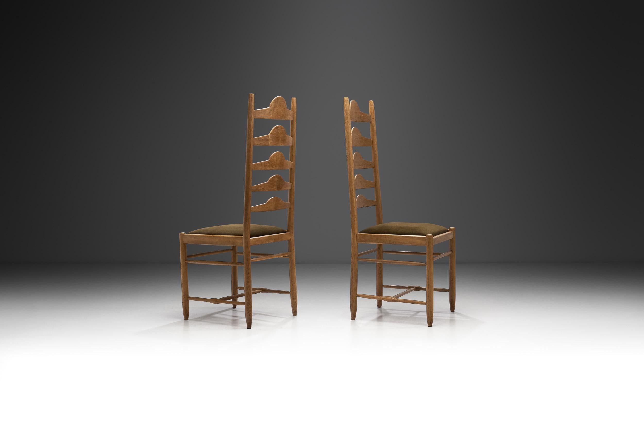 Sculptural Ladder-Back Chairs, Europe first half of the 20th century In Good Condition For Sale In Utrecht, NL