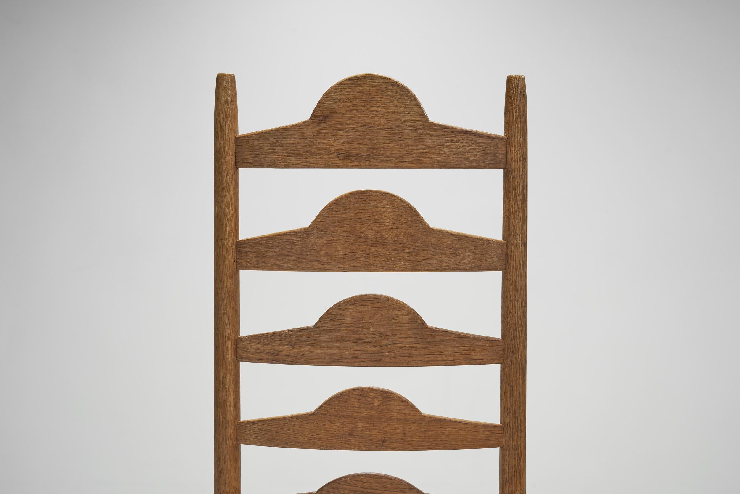 Sculptural Ladder-Back Chairs, Europe first half of the 20th century For Sale 1