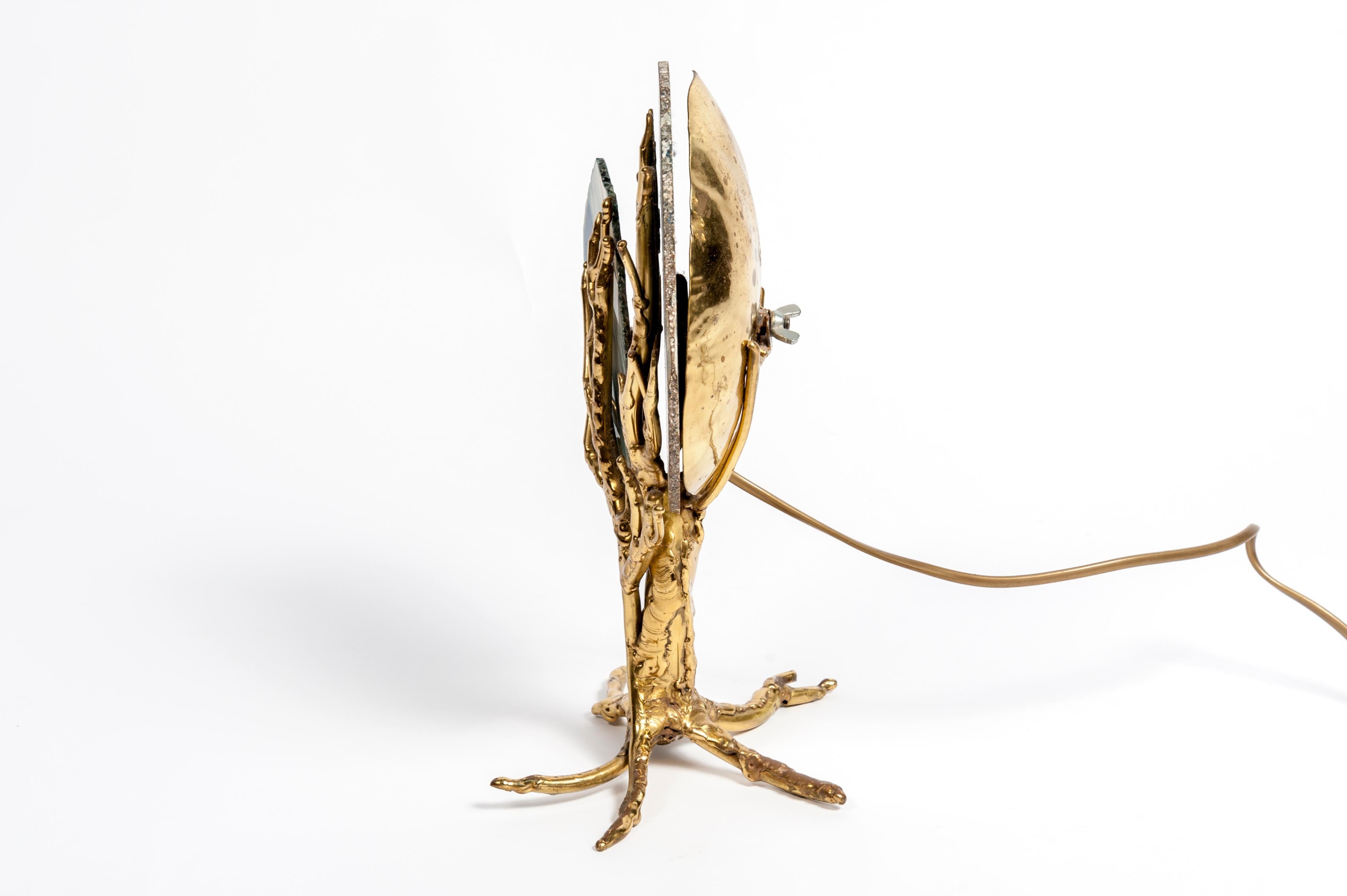 Brass Sculptural Lamp by Henri Fernandez
