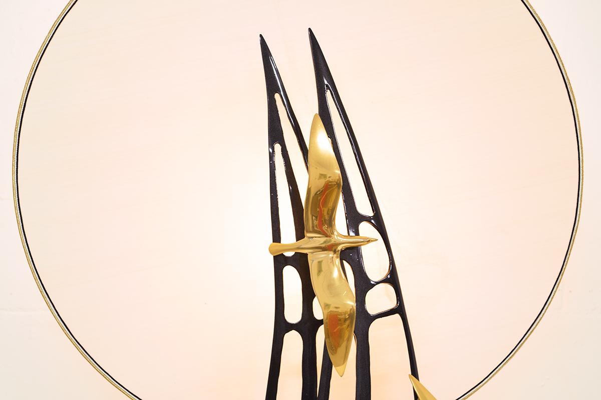 Sculptural Lamp by Lanciotto Galeotti Gold-Plated for L'originale, Italy, 1970s In Good Condition In The Hague, NL