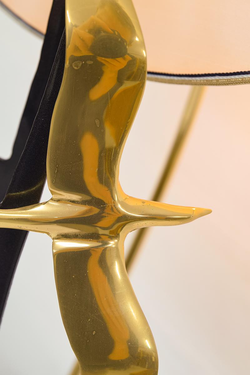 Metal Sculptural Lamp by Lanciotto Galeotti Gold-Plated for L'originale, Italy, 1970s