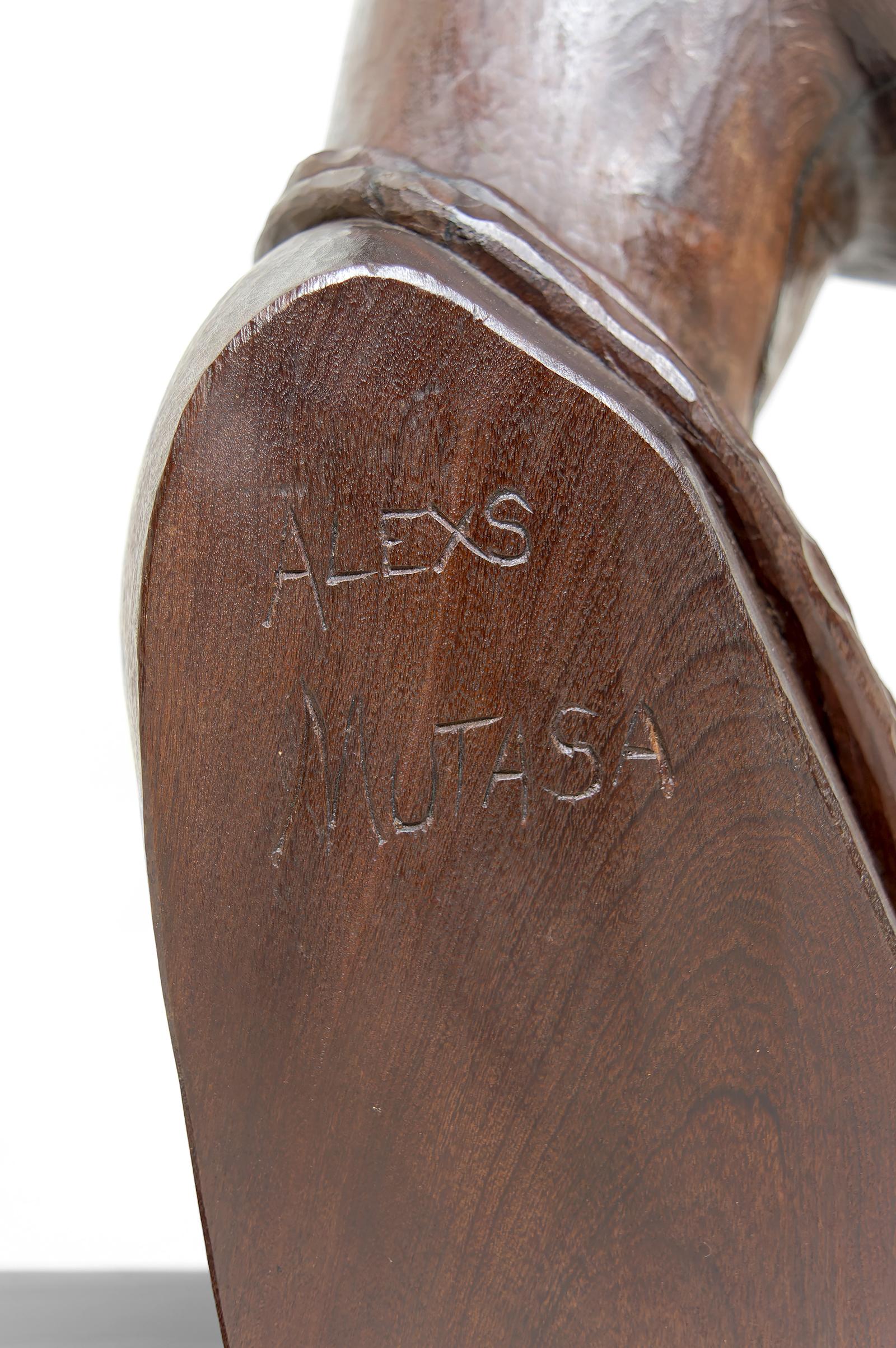 Lampe sculpturale, buste en ébène d'une femme africaine par AleXS, CIRCA 1970 en vente 3