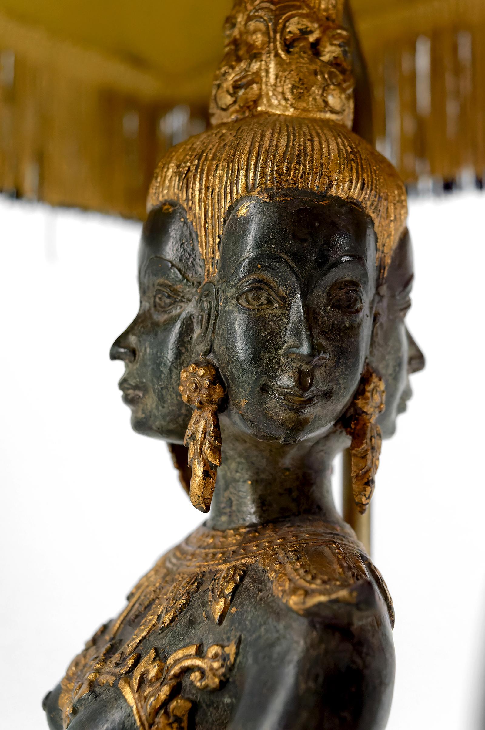Sculptural Lamp in Bronze Representing the Mermaid Princess Suvannamaccha For Sale 6