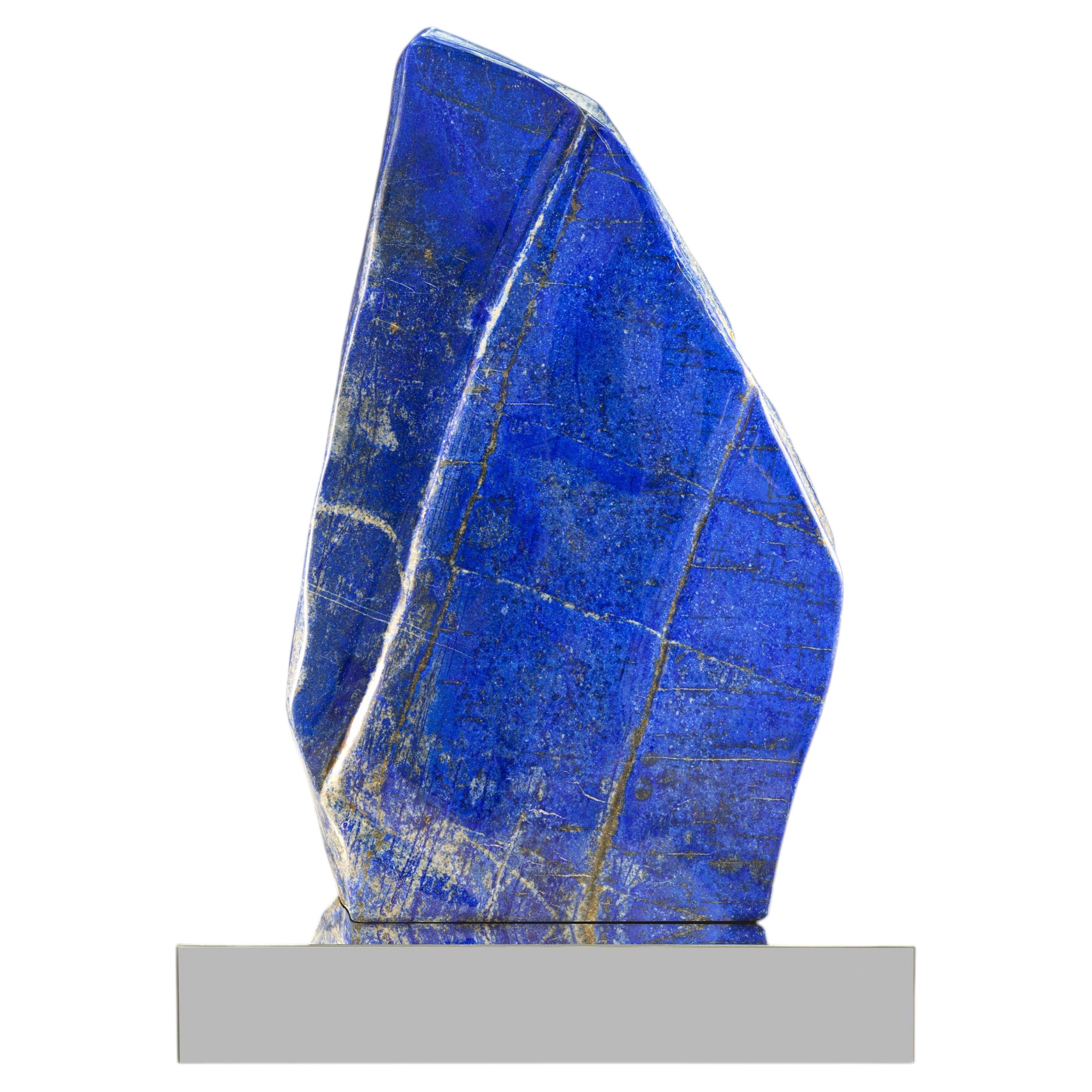 Sculptural Lapis Lazuli on Custom Mirrored Base, Stefano Piccini, Italy