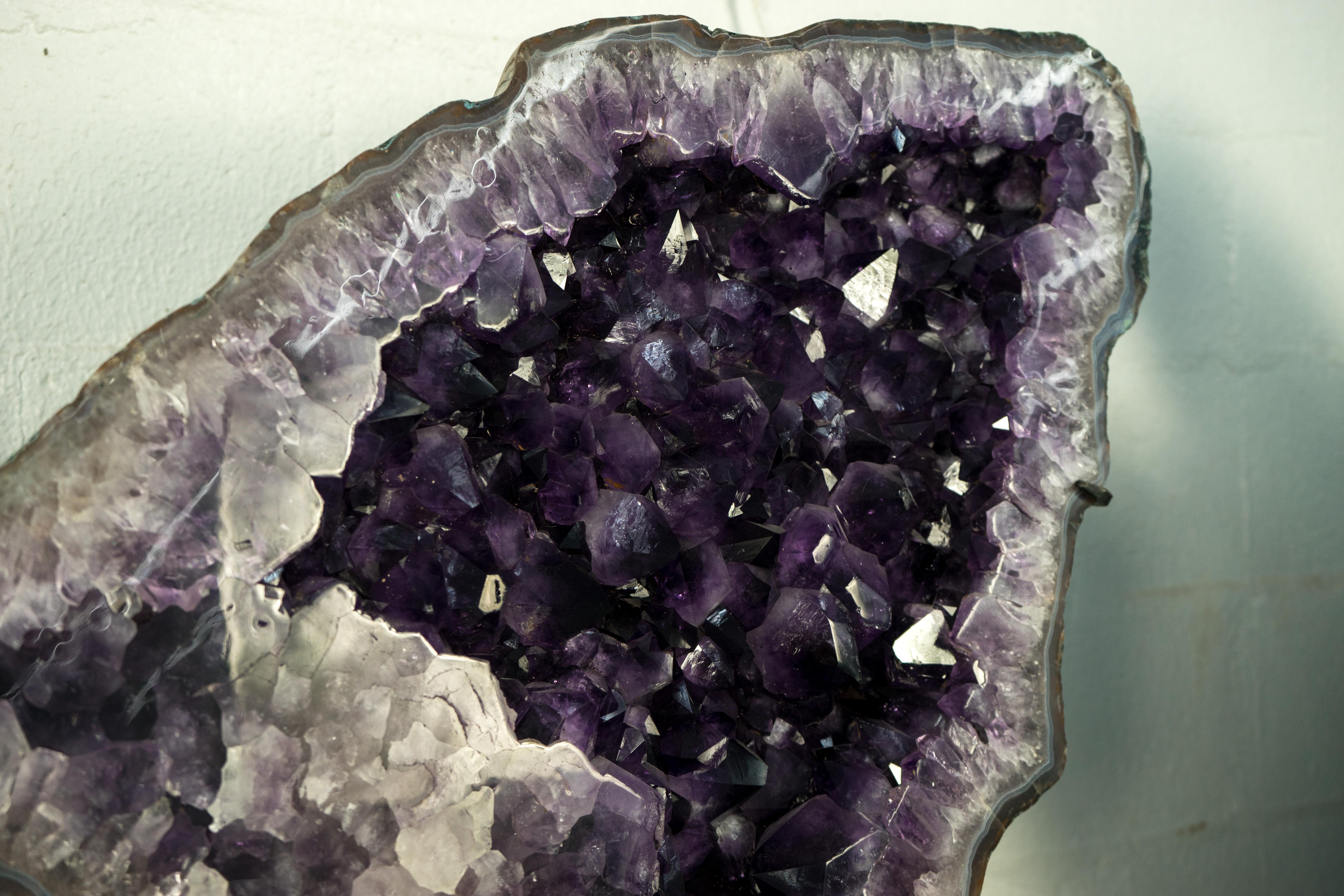 Sculptural Large Amethyst Geode Butterly Wings, High-Grade Deep Purple Amethyst For Sale 1