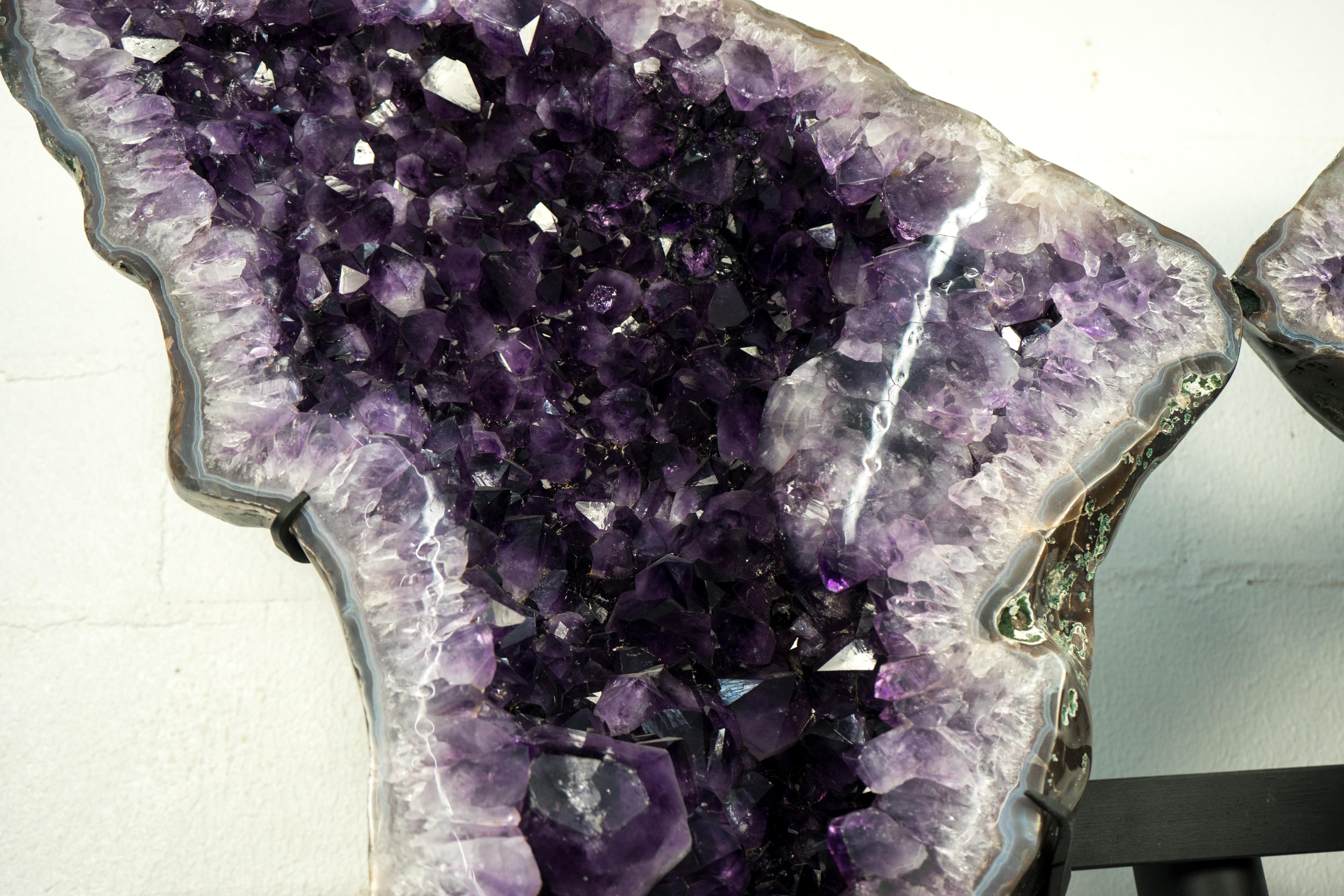 Sculptural Large Amethyst Geode Butterly Wings, High-Grade Deep Purple Amethyst For Sale 2