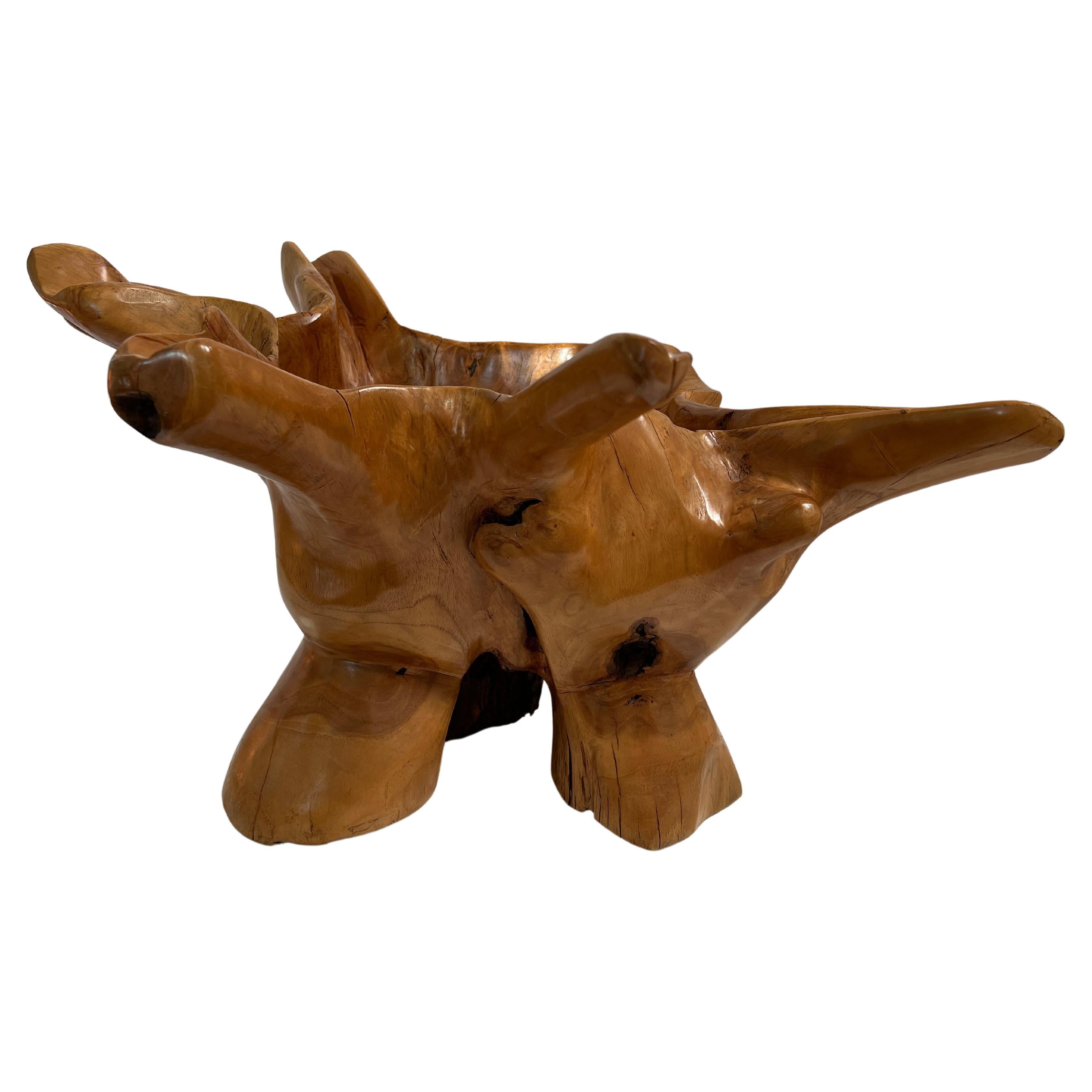 Sculptural Large Burl Wood Bowl