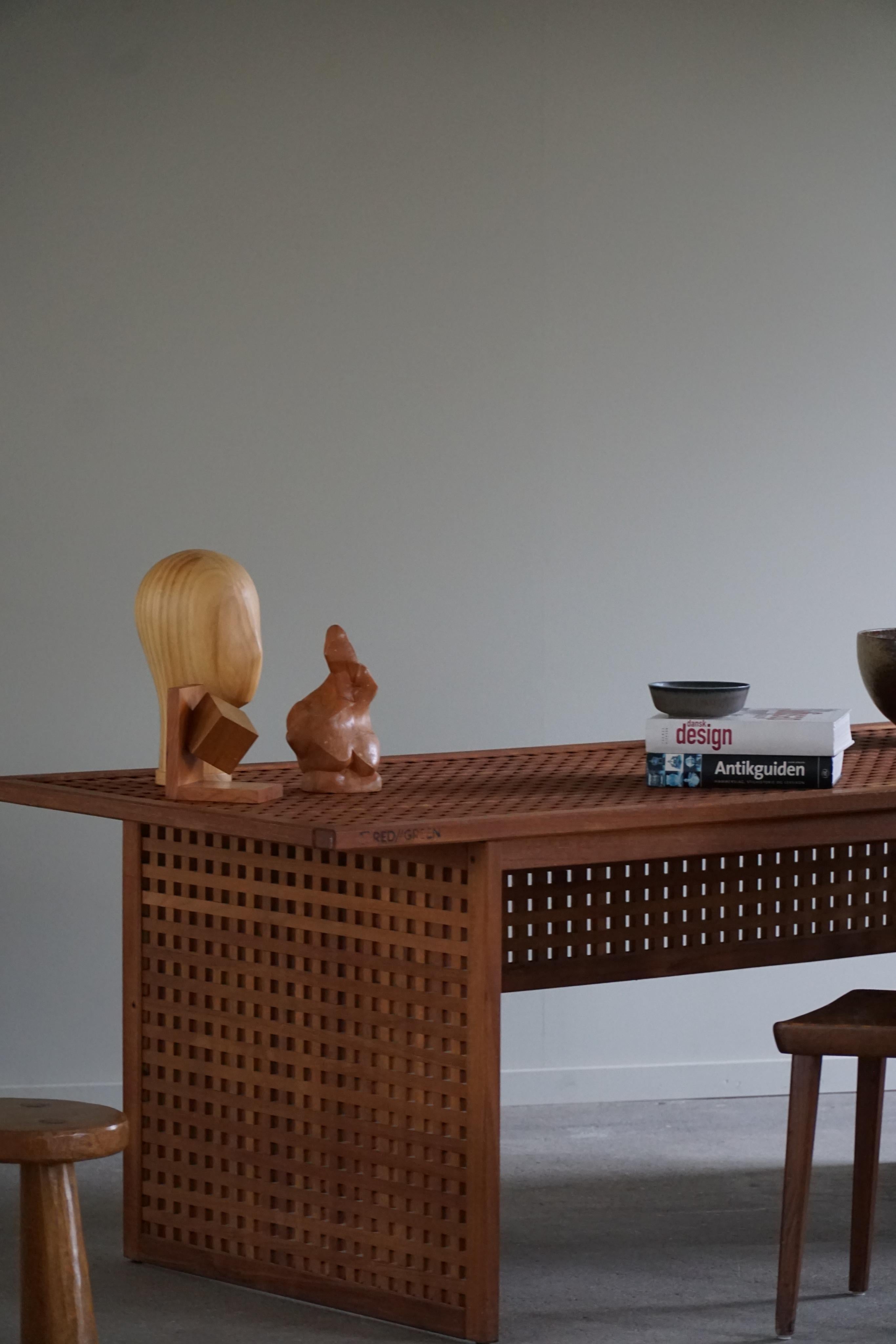 Sculptural Large Desk / Office Table in Teak, Danish Modern Design, 1990s 7