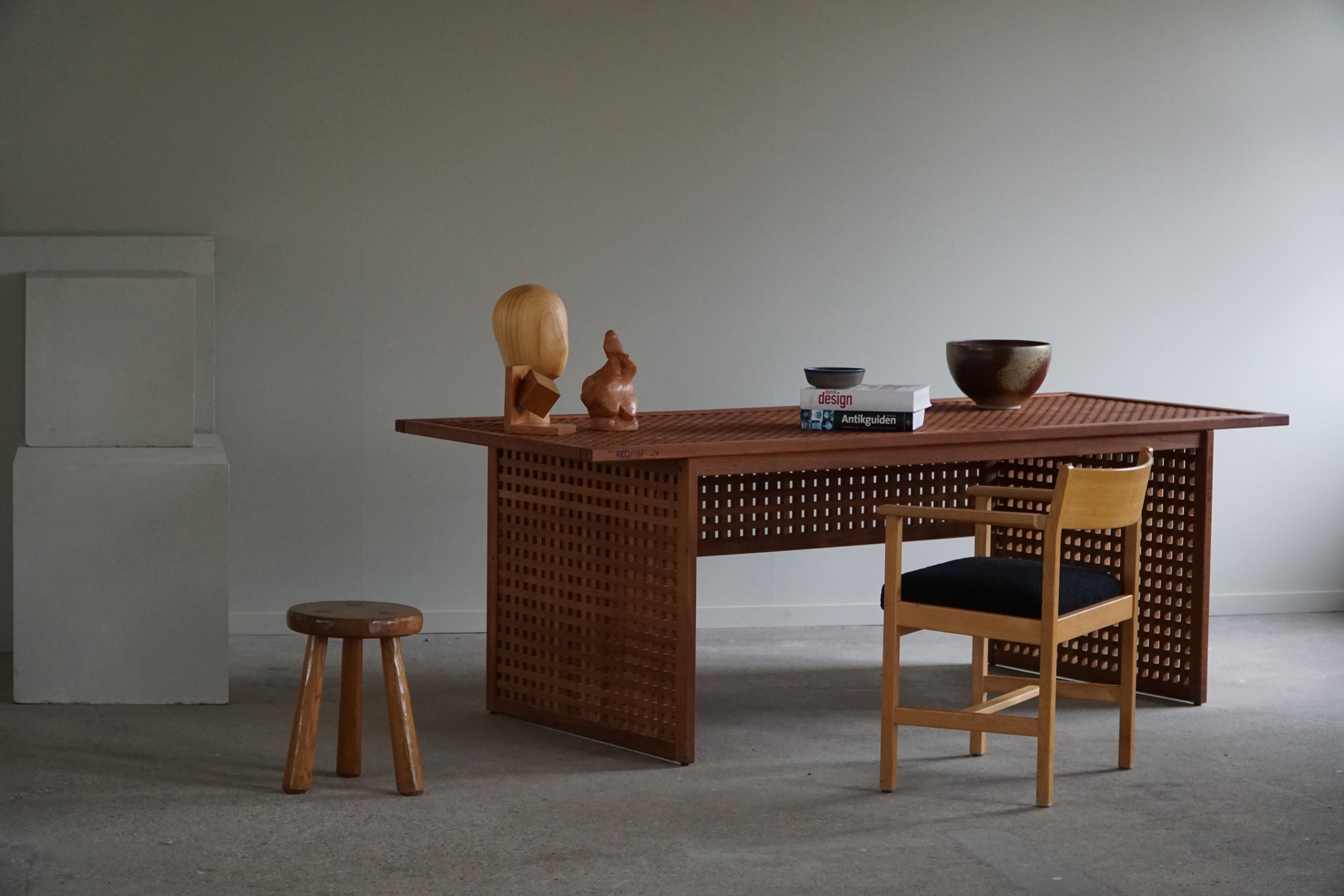 20th Century Sculptural Large Desk / Office Table in Teak, Danish Modern Design, 1990s