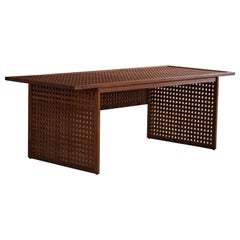 Sculptural Large Desk / Office Table in Teak, Danish Modern Design, 1990s Sculptural Large Desk / Office Table in Teak, Danish Modern Design, 1990s