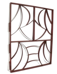 Sculptural Large Scale 78x60 Gate Frank Lloyd Wright Style Mid Century Modern