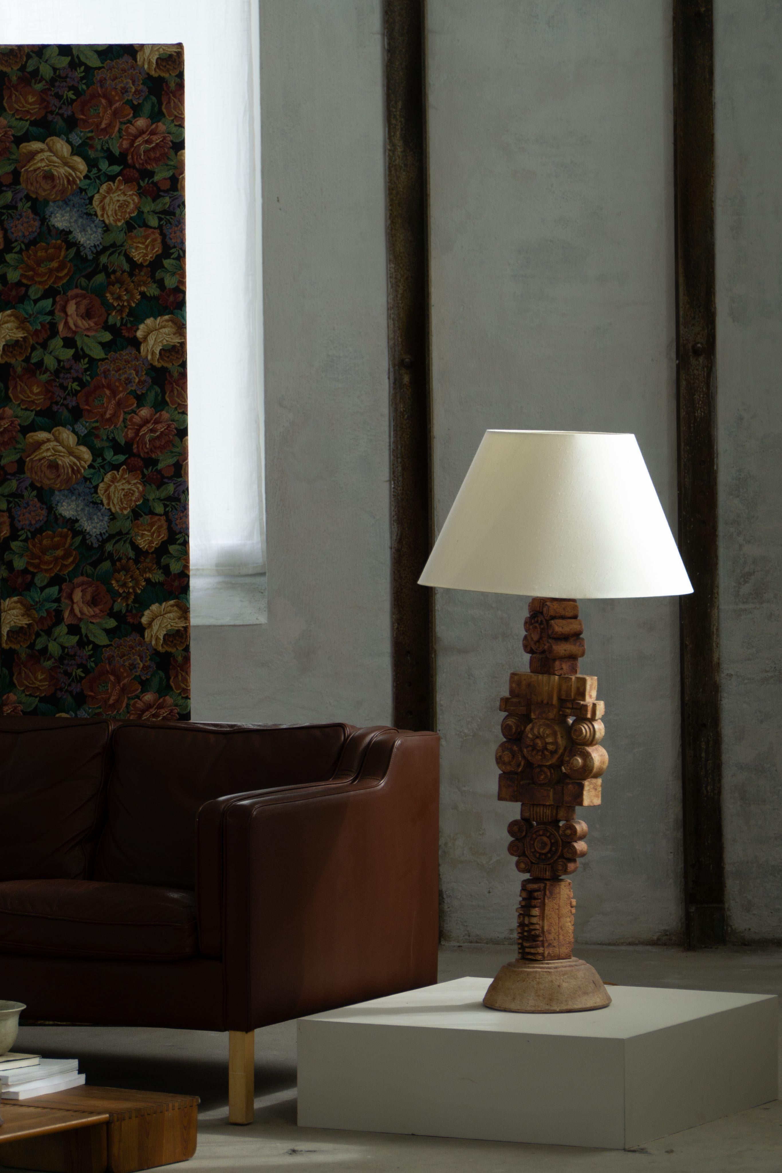 Grande lampe de table sculpturale en grès de Bernard Rooke, Angleterre, années 1960 en vente 3