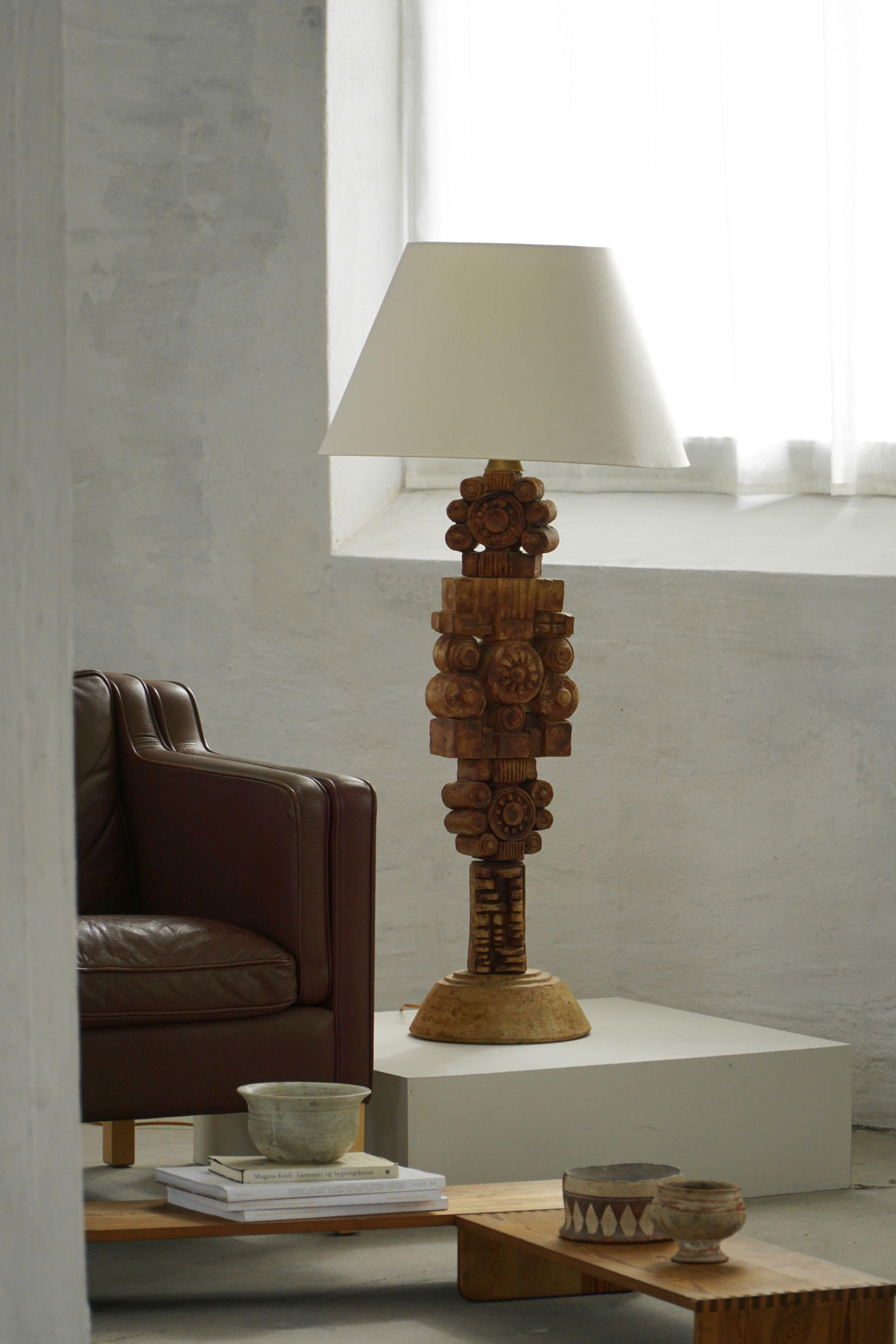 Grande lampe de table sculpturale en grès de Bernard Rooke, Angleterre, années 1960 en vente 4