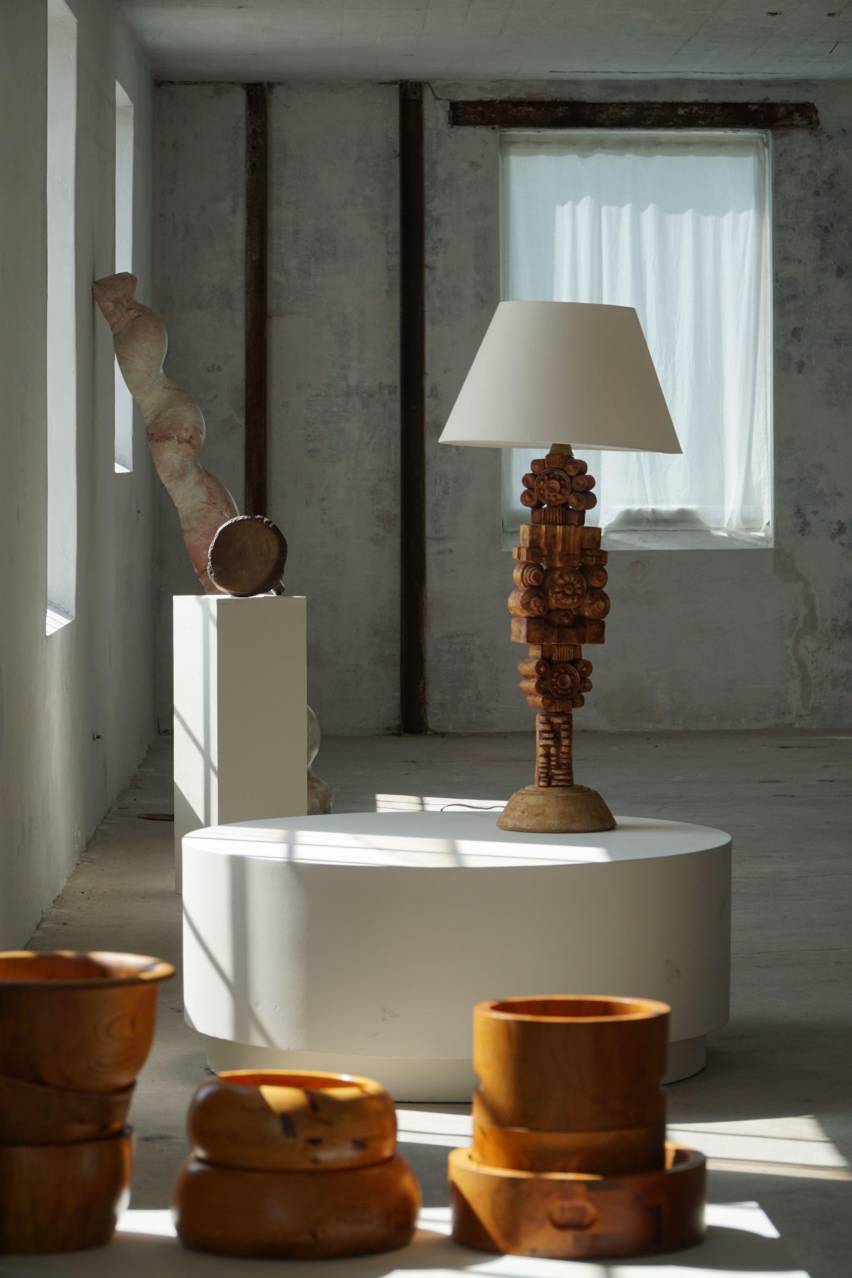 Mid-Century Modern Grande lampe de table sculpturale en grès de Bernard Rooke, Angleterre, années 1960 en vente