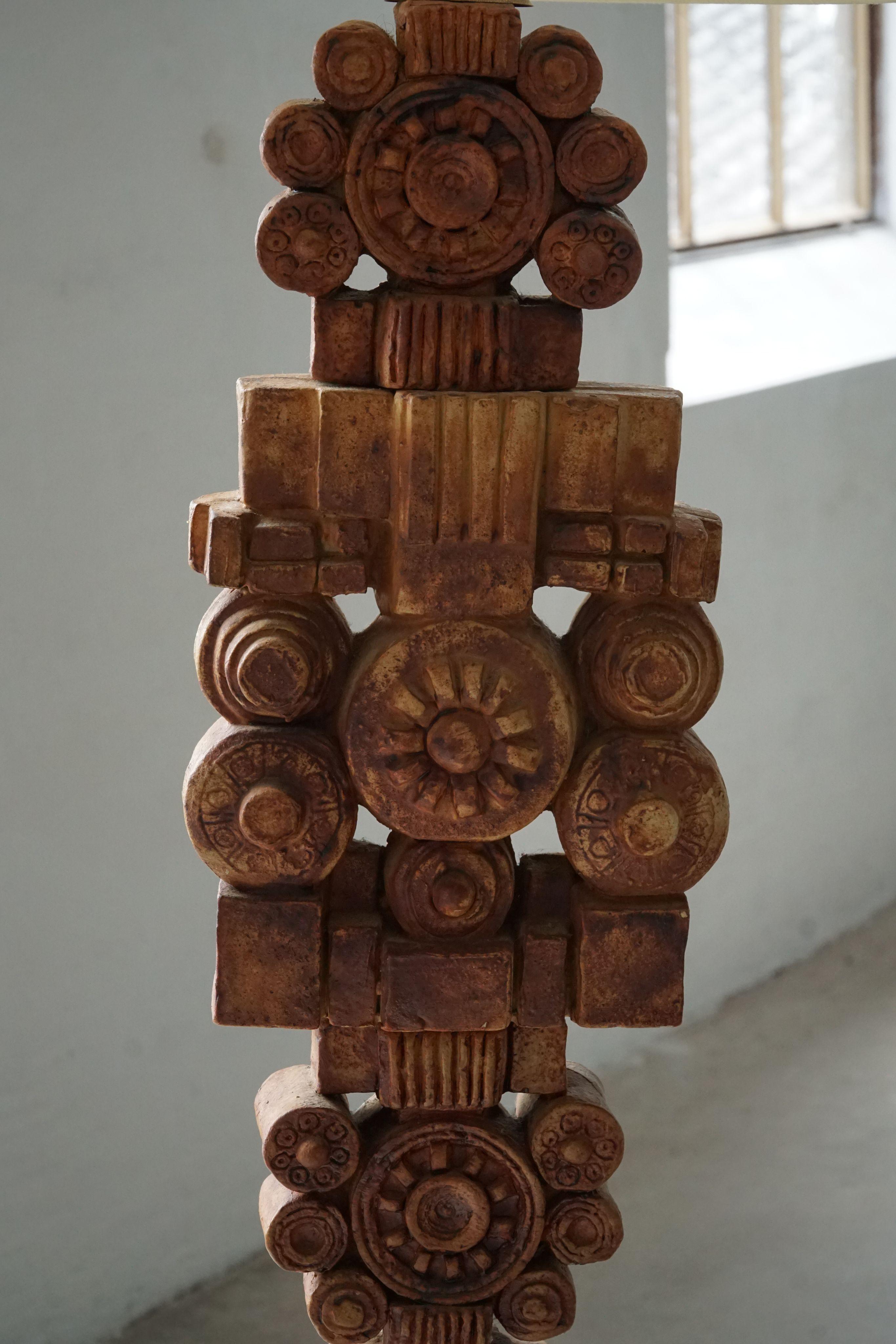 Fait main Grande lampe de table sculpturale en grès de Bernard Rooke, Angleterre, années 1960 en vente