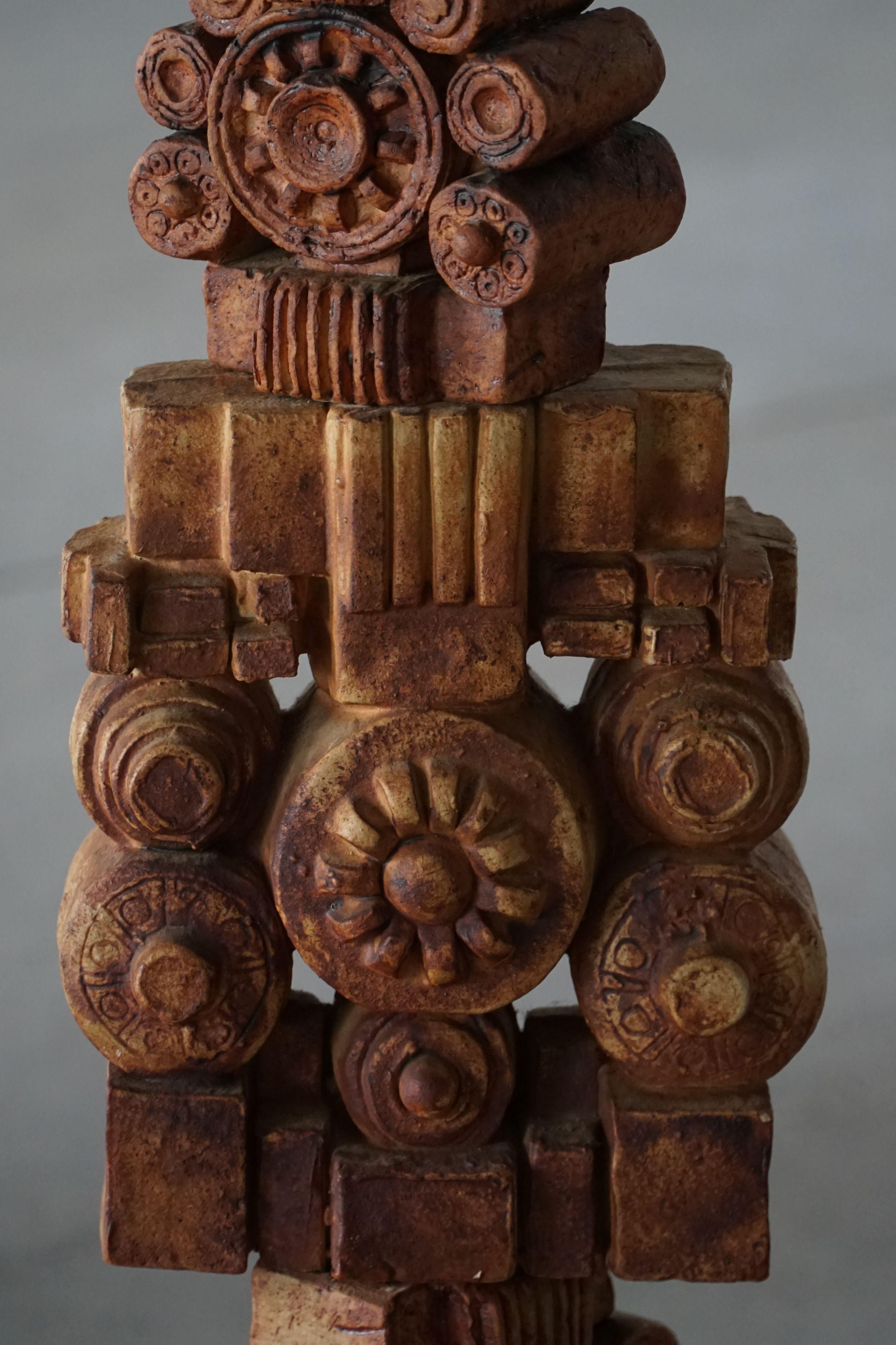 Grande lampe de table sculpturale en grès de Bernard Rooke, Angleterre, années 1960 Bon état - En vente à Odense, DK
