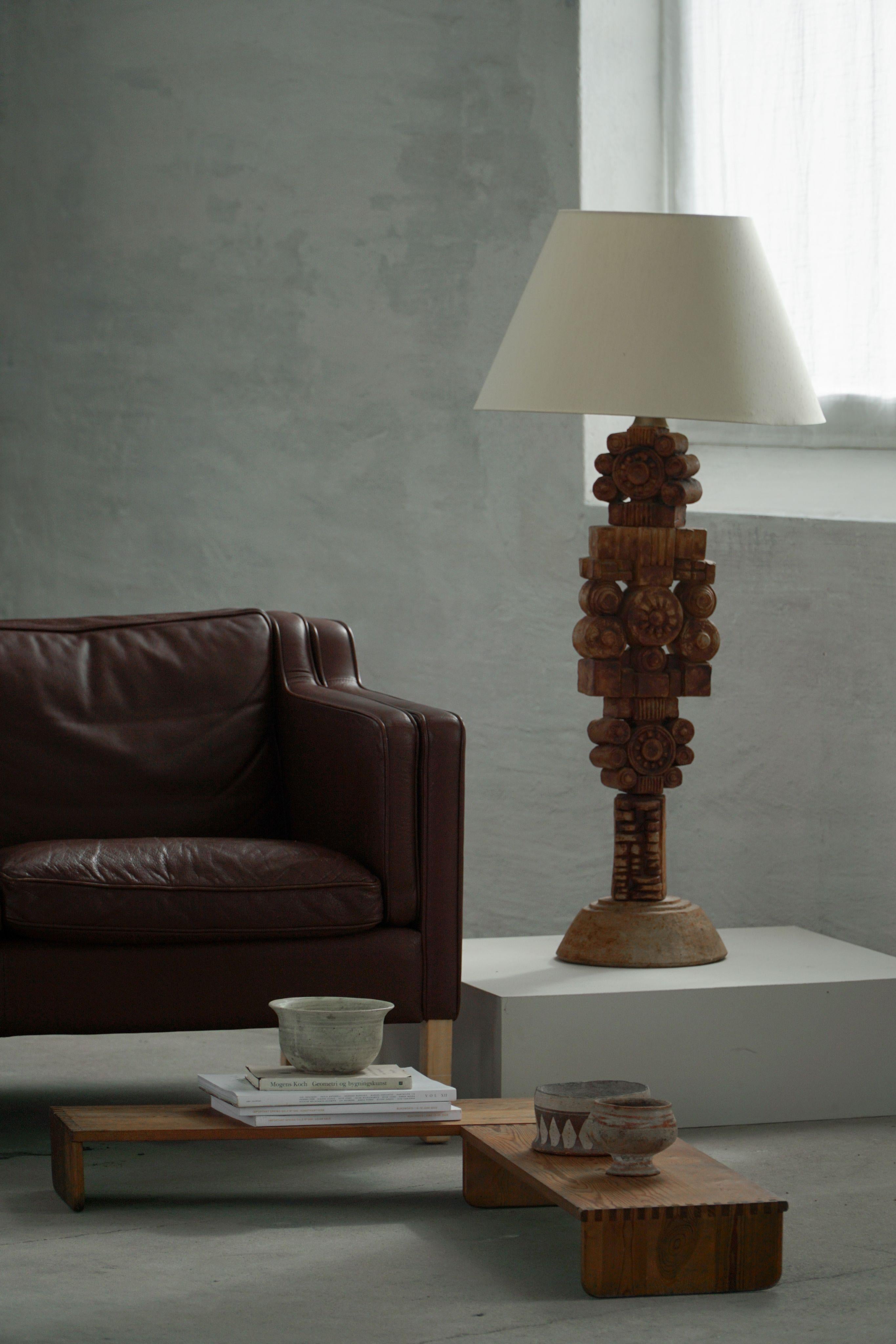 Grande lampe de table sculpturale en grès de Bernard Rooke, Angleterre, années 1960 en vente 1