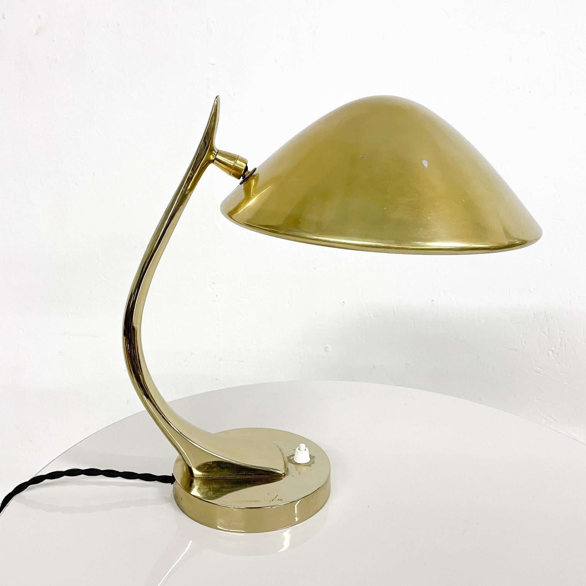 1960s Sculptural Laurel Desk Table Mid-Century Modern Brass Plated Finish 2