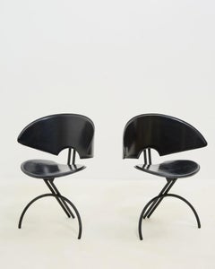 Sculptural Leather Chairs