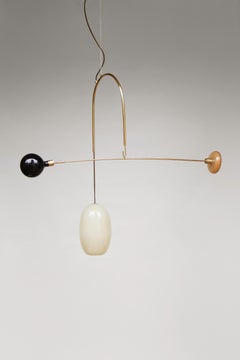 Sculptural Light No. 132, Handblown Glass and Brass, by Milla Vaahtera