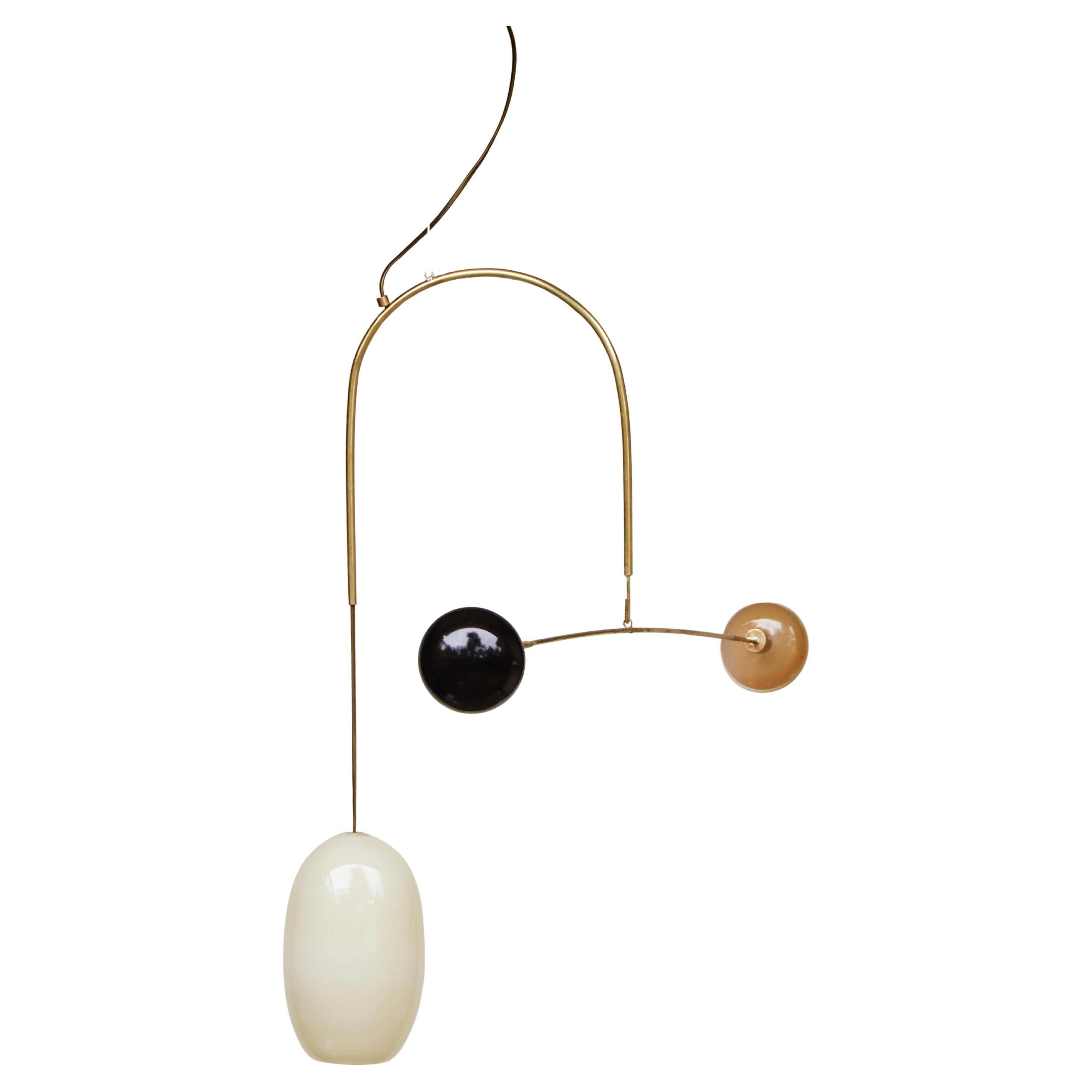 Sculptural Light No. 132, Handblown Glass and Brass, by Milla Vaahtera