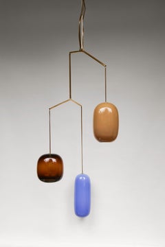 Sculptural Light No. 133, Handblown Glass and Brass, by Milla Vaahtera