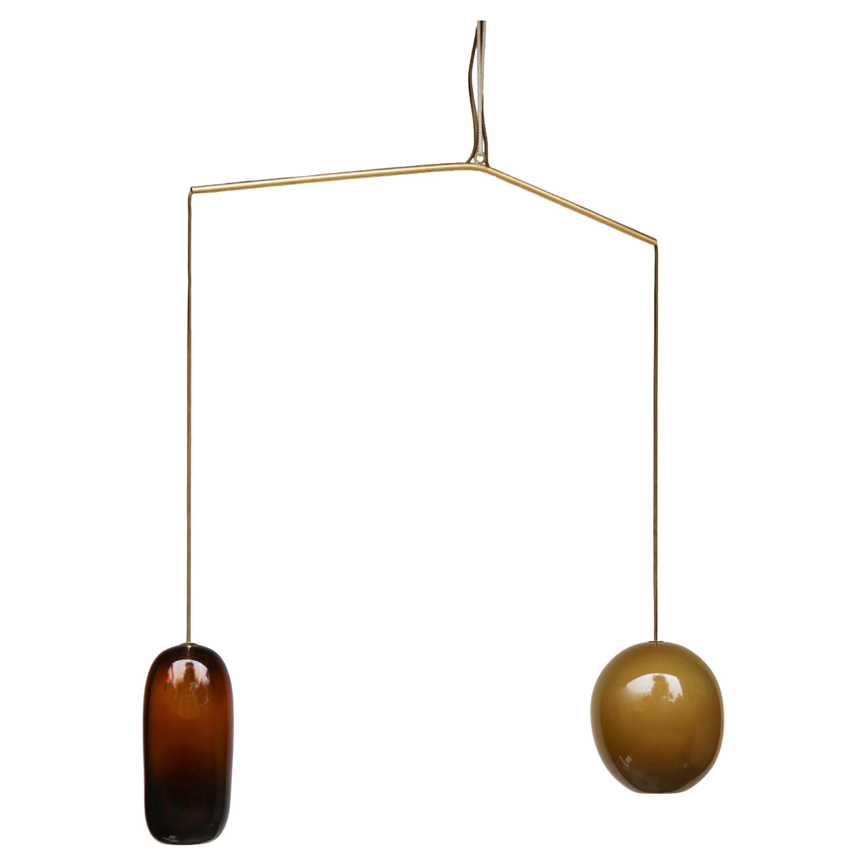 Sculptural Light No. 134, Handblown Glass and Brass, by Milla Vaahtera