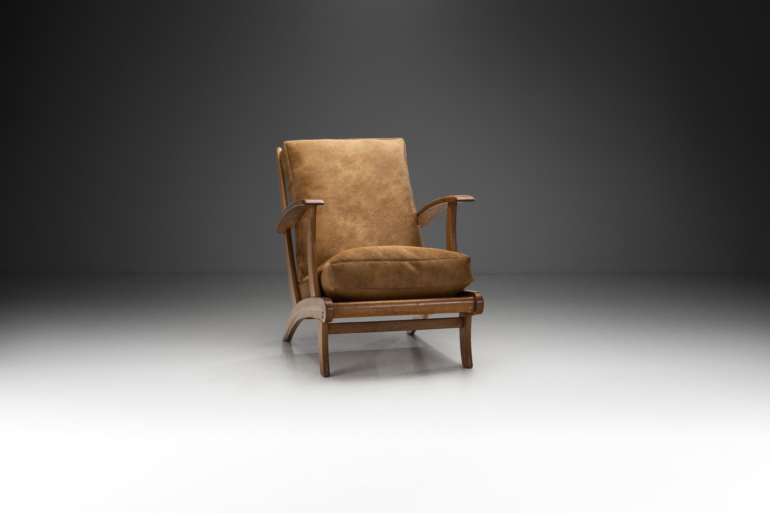 Fauteuil de salon sculptural par Bas Van Pelt « Attr. », Pays-Bas, vers les années 1950 Bon état - En vente à Utrecht, NL