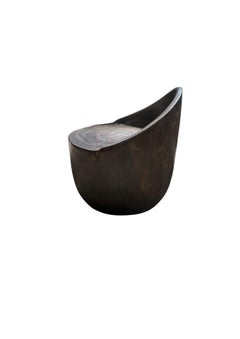 Chaise longue sculpturale en bois de poirier massif, organique moderne