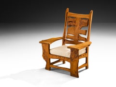 Sculptural Lounge Chair in Elm with Organic Form