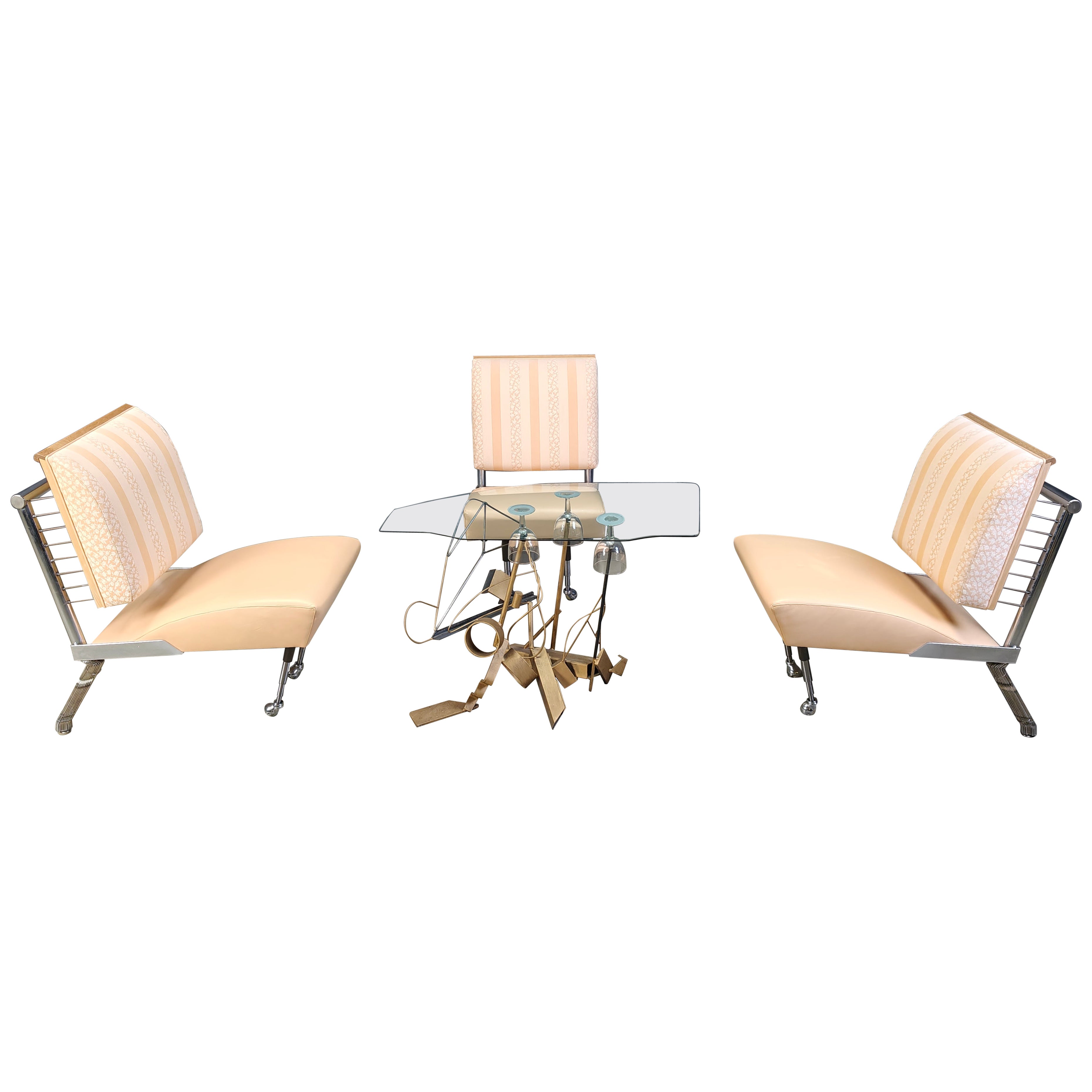 Skulpturaler Loungesessel mit Couchtisch, 1996 im Angebot