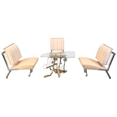 Sculptural lounge chair set with coffee table, 1996