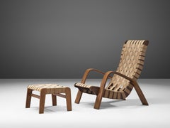 Chaise longue sculpturale avec repose-pieds