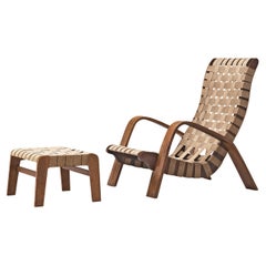 Sculptural Lounge Chair with Ottoman