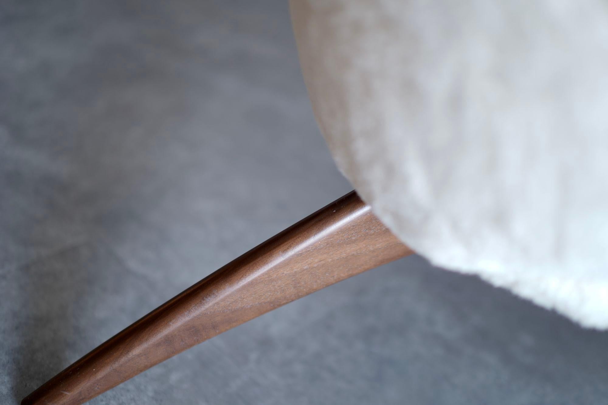 20th Century Sculptural Lounge Chairs in Shearling by Luigi Tiengo, Canada, C. 1960s For Sale