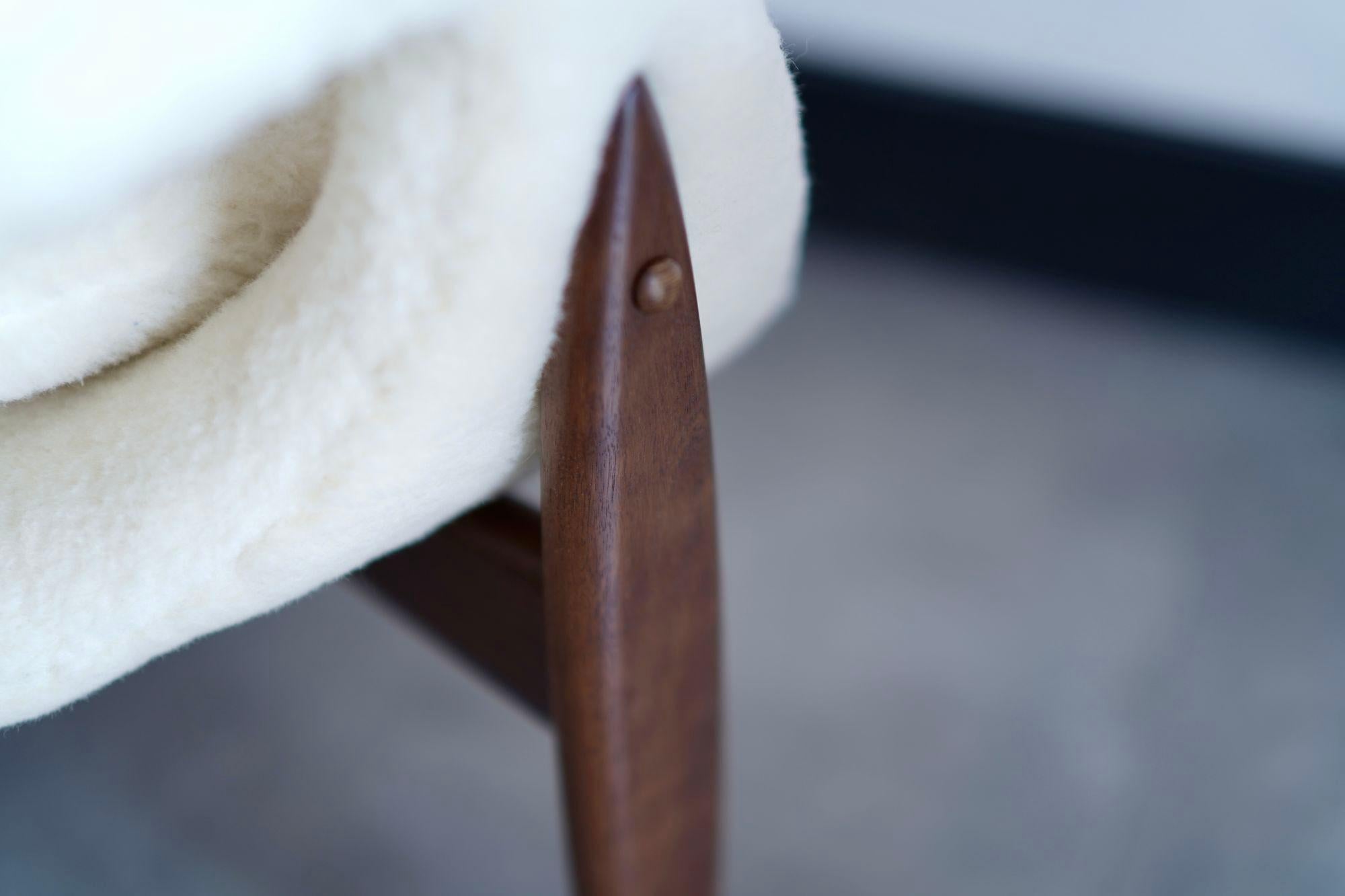 Sheepskin Sculptural Lounge Chairs in Shearling by Luigi Tiengo, Canada, C. 1960s For Sale