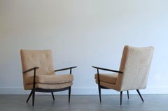 Fauteuils de salon sculpturaux en laine Teddy, vers 1970